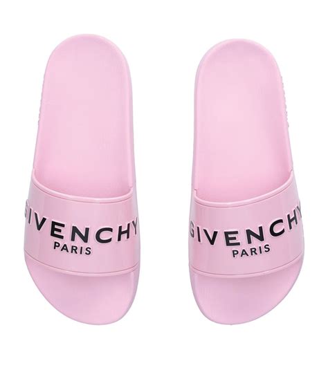 givenchy pink logo pool slides|Givenchy marshmallow slide wedge sandals.